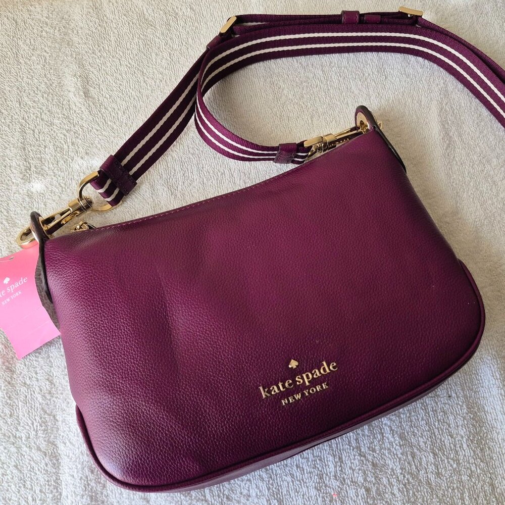 Kate Spade Plum Pebbled Leather Crossbody – NWT